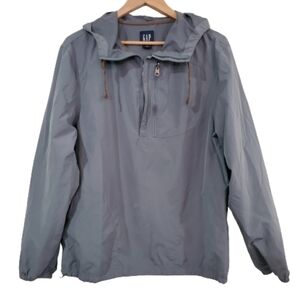 Gap Pullover Windbreaker Army Green Hooded 3/4 Zip Up Size XSm / Small